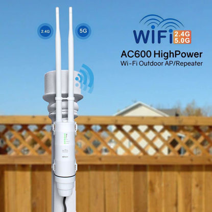 Picture of WAVLINK AC600 Outdoor Weatherproof Wi-Fi Range Extender-Dual Band 2.4 & 5GHz Long Range Wireless Internet Signal Extender Booster&Router/AP/Repeater/WISP Mode with POE,No WiFi Dead Zones for Home