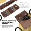 Picture of Leather Camera Strap for One Camera - Professional Single Leather Harness Shoulder Strap with Sd Card Holder & Battery Holder, Quick Release Gear for DSLR/SLR, Brown