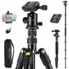 Picture of K&F Concept 72"/184cm Camera Tripod, Lightweight and Compact Travel Tripod with 360 Panorama Ball Head, Aluminum Tripod for Camera and Phone with Remote DSLR Camera Quick Release Plate.