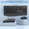 Picture of Wireless Keyboard and Mouse Combo, E-YOOSO 2.4GHz Full-Sized Ergonomic Wireless Keyboard with Wrist Rest, 3 DPI Adjustable and 6 Buttons Cordless USB Mouse for Computer, Laptop, PC, Windows (Black)