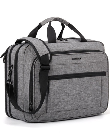 Picture of BAGSMART 17.3 Inch Laptop Bag, Expandable Computer Bag, Briefcase for Men, Mens Work Bag for Business Travel, Gray