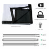 Picture of Foldable Projector Screen 120 inch with Stainless Steel Telescopic Rod Combination Frame 16:9 HD 4K Anti-Crease Black Backing Silver Portable Projection Screen