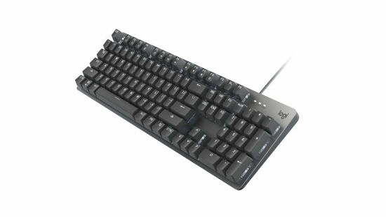 Picture of Logitech K845 Mechanical Illuminated Keyboard, Strong Adjustable Tilt Legs, Full Size, Aluminum Top Case, 104 Keys, USB Corded, Windows (TTC Red Switches)