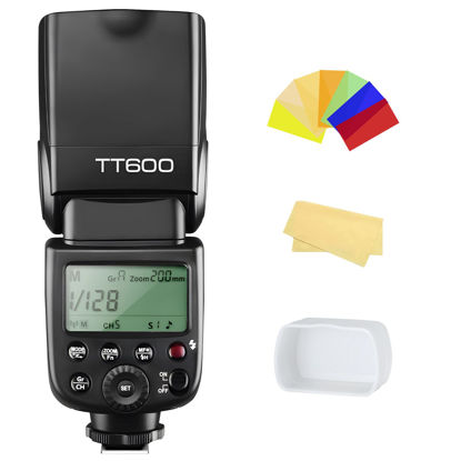 Picture of Godox TT600 GN60 2.4G 1/8000s Camera Flash Speedlite, 230 Full Power Flashes, 0.1-2.6s Recycle Time, Compatible for Canon, Nikon, Pentax, Olympus and other DSLR Cameras with Standard Hotshoe & Filte