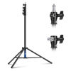 Picture of NEEWER 9.8ft/3m Air Cushioned Light Stand, Heavy Duty Metal Photography Tripod Stand with 1/4" to 3/8" Reversible Spigot, 3 Way Mounting Interface & Metal Locking Knobs, Max Load 5.5lb/2.5kg