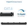 Picture of Cable Matters UL Listed Rackmount or Wall Mount 1U 24 Port Network Patch Panel (19-inch Cat6 Patch Panel / RJ45 Patch Panel), for Gigabit Network Switch, 110 or Krone Impact Tools Compatible