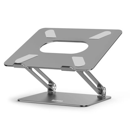 Picture of BoYata Laptop Stand, Adjustable Ergonomic Laptop Holder, Aluminium Alloy Notebook Stand Compatible for MacBook Pro/Air, Dell XPS, Lenovo, Samsung Laptops Up to 17 inches-Space Gray