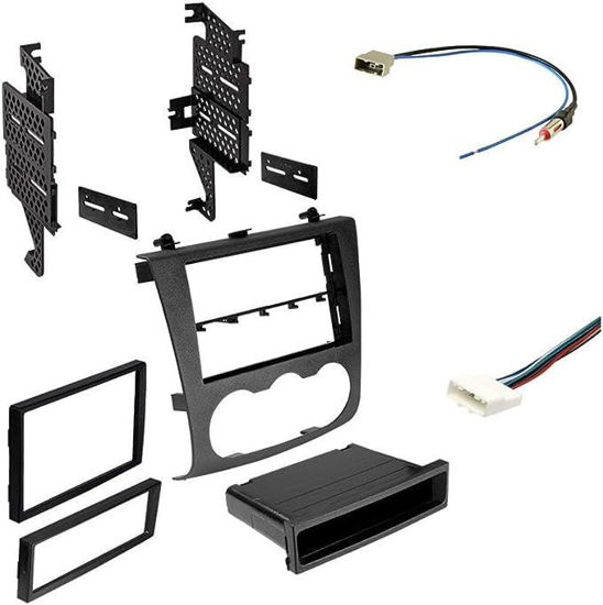 Picture of American International Single or Double DIN Radio Dash Kit for Nissan Altima Sedan or Coupe (2007-2012) with Antenna Adapter and Wiring Harness (NDK727CP)