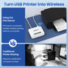 Picture of Xiiaozet Wireless Print Server, Share an USB Device Over LAN, Support 99% of Printers and Scanners, Multiple Protocols & Modes, Easy Network Printing LK100EW