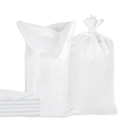 Picture of 50 Pack Empty Sandbags with Ties,14x26 inches Woven Polypropylene Sand Bags with UV Protection(White)