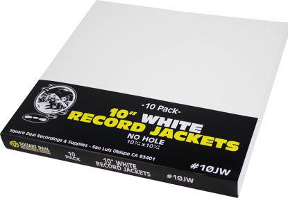 Picture of Square Deal Recordings & Supplies (10) 10" Record Jackets - White (Glossy Finish) - Without Center Hole