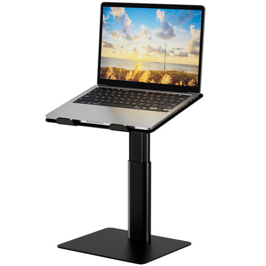 Picture of BESIGN LSX6 Computer Holder Stand, Ergonomic Adjustable Notebook Riser for Standing Work, Compatible with Air, Pro, Dell, HP, Lenovo More 10-14" Laptops, Black