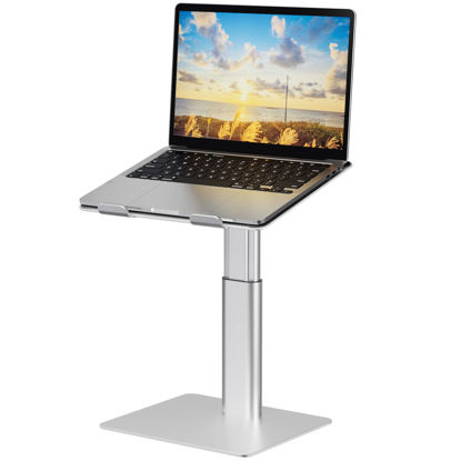 Picture of BESIGN LSX6 Laptop Stand, Ergonomic Adjustable Notebook Stand, Laptop Riser for Standing Work, Computer Holder Compatible with Air, Pro, Dell, HP, Lenovo More 10-14" Laptops, Silver