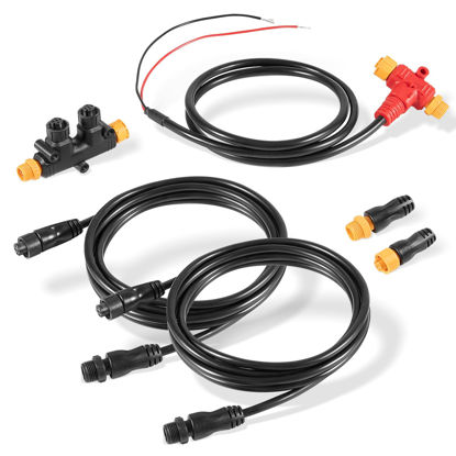 Picture of NMEA 2000 Dual Device Starter Kit Backbone Cables Drop Cables Dual Tee Connector Terminators Kits IP67 Waterproof Stable Connection