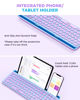 Picture of seenda Bluetooth Keyboard and Mouse for iPad, Multi-Device Bluetooth + 2.4G Wireless Keyboard Mouse with Tablet Holder for MacBook/Windows Computer, iOS/Andriod Tablet Phone, Blue & Purple