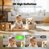 Picture of HARYMOR Indoor Security Camera, 2K Pet Camera, 360 Degree 2.4GHz Home Camera for Baby/Dog/Elder with One-Touch Call, Night Vision, 2-Way Audio, AI Motion Detection, Local/Cloud Storage, Black（2-Pack）