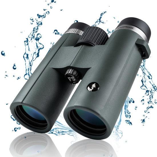 Picture of FREE SOLDIER 12×42 Binoculars for Adults and Kids - High Power Life Waterproof HD Compact Binoculars for Bird Watching Hunting Hiking Sightseeing Travel Concerts with BAK4 Prism FMC Lens, Green