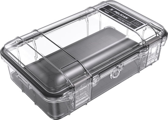 Picture of Pelican M60 Micro Case - Waterproof Case (Dry Box, Field Box) for iPhone, GoPro, Camera, Camping, Fishing, Hiking, Kayak, Beach and more (Black/Clear)