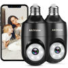 Picture of 2K Light Bulb Security Cameras Wireless Outdoor 2pcs - 2.4G Hz 360° Motion Detection Home Security Camera Outside Indoor, Full-Color Night Vision, Auto Tracking, Siren Alarm, 24/7 Recording