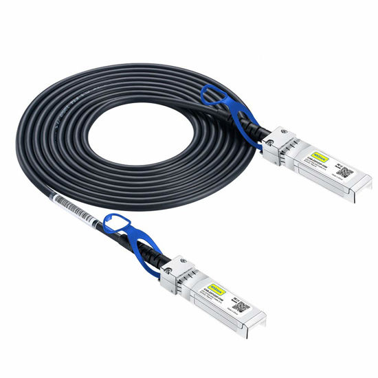 Picture of 10Gtek 25G SFP28 SFP+ DAC Cable - 25GBASE-CR SFP28 to SFP28 Passive Direct Attach Copper Twinax Cable for Cisco SFP-H25GB-CU5M, Ubiquiti UC-DAC-SFP28, Arista, Supermicro and More, 5-Meter(16.5ft)