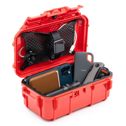 Picture of Evergreen 57 Waterproof Dry Box Protective Case - Travel Safe/Mil Spec/USA Made - for Cameras, Phones, Ammo Can, Camping, Hiking, Boating, Water Sports, Knives, & Survival (Red)