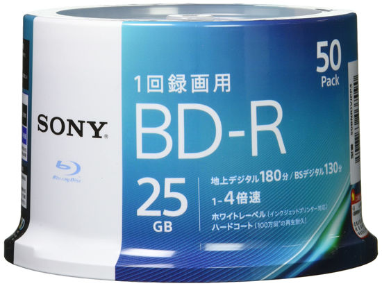 Picture of SONY video for a Blu-ray disc 50BNR1VJPP4 (BD-R 1 layer: 4-speed 50 sheets pack)(Japan Import-No Warranty)