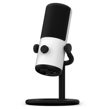 Picture of NZXT Capsule Mini - AP-WMMIC-W1 - USB Microphone - High Resolution - Cardioid Polar Pattern - Ideal for Streaming, Content Creation & Podcasting - Built-in Pop Filter - Adjustable Stand - White