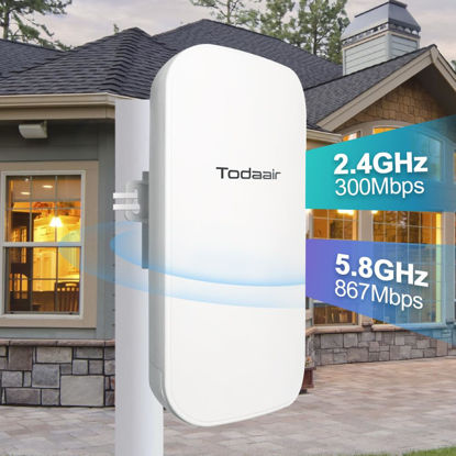 Picture of Outdoor WiFi Extender，IP65 Weatherproof，WiFi Booster and Signal Amplifier，WiFi Extender Outdoor Long Range，Up to 1200Mbps Dual Band WiFi Repeater ，Support Repeater & AP Mode