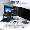 Picture of Bi-Directional USB C Switcher with 3 Thunderbolt 4 Cable(3.3ft) 2 in 1 Out/ 1 in 2 Out, USB C Switch for 2 Laptops share 1 Device Support 8K@60Hz/ 4K@120Hz Video & 10Gbps Data Transfer