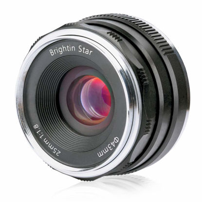 Picture of Brightin Star 25mm F1.8 Wide Angle APS-C Manual Focus Prime Mirrorless Camera Lens Large Aperture, Fit for SonyE Alpha ZV-E10, A7IV, A6400, A7II, A7SIII, A7III, A7C, A6600, A6100, A7RIV, A6000, A7RIII