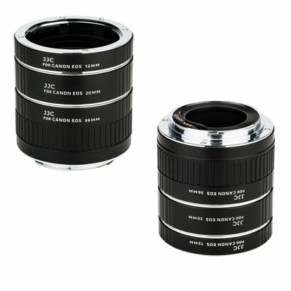 Picture of JJC EF & EF-S Mount Auto Focus Extension Tube Set for Canon EOS 90D 80D 70D 60D 77D Rebel T6 T7 T5 T8i T7i T6i T6s T5i T4i SL3 SL2 EOS 6D Mark II 7D Mark II 5D Mark IV III 5Ds R 1Dx Mark III and More