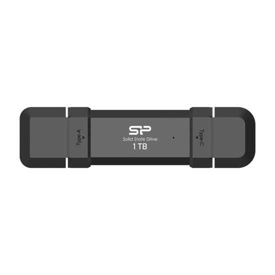 Picture of Silicon Power 1TB DS72 Portable USB 3.2 Gen 2 Type-C/Type-A SSD Solid State Drive Stick (Black)