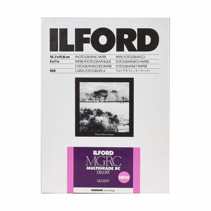 Picture of Ilford Multigrade V RC Deluxe Glossy Surface Black & White Photo Paper, 190gsm, 5x7", 100 Sheets