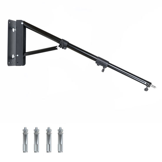 Picture of LTRINGYS Wall Mount Triangle Boom Arm for Ring Light, Adjustable Camera Mount for Softbox, Photography Strobe Light, Monolight, Umbrella, Reflector (51"/130cm)