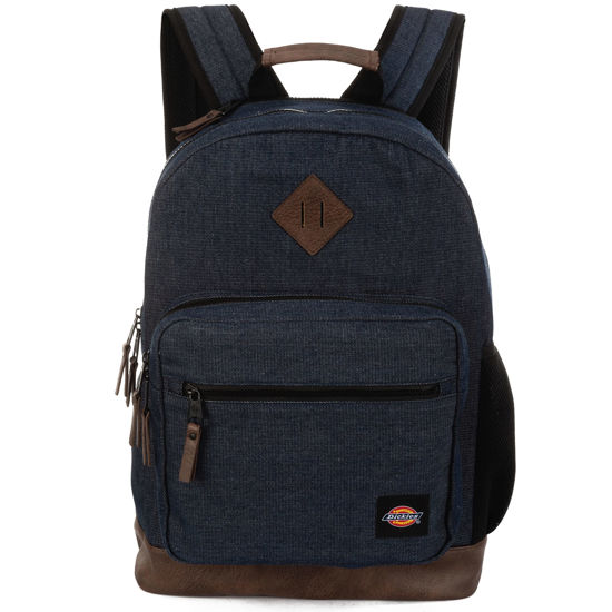 Picture of DICKIES Signature Backpack for School Classic Logo Water Resistant Casual Daypack for Travel Fits 15.6 Inch Notebook (Dark Blue Denim)