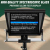 Picture of GEIMRSY 15-inch Aluminium Adjustable teleprompter with 70/30 Divided Glass for Clear Text Display, Remote Control and teleprompter app for User-Friendly Remote Control