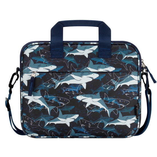 Picture of Choco Mocha 12.5 Inch Kids Shark Tablet Sleeve Bag for Boys, Kids Tablet Carrying Case for Fire HD 10, Fire HD 8, Fire 10 Tablet, Kindle Kids Edition, iPad, Navy Blue