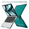 Picture of Batianda Heavy Duty Case for New MacBook Pro 13 Inch 2022 2020 A2338 M2 M1 Chip A2289 A2251 with Touch Bar, Shockproof Hard Shell Case with TPU Bumper Fold Kickstand & Keyboard Cover Skin, Deep Teal