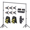 Picture of Forlogic 10x7.5Ft Backdrop Stand, Heavy Duty Adjustable Photo Back Drop Stand Kit for Parties, Photography, Banner Stand (Includes Six Background Stand Clamps)