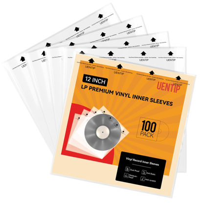 Picture of 100-Pack 3-Ply Vinyl Sleeves Inner - 12 Inch Vinyl Protective Sleeves LP Album Cover,3 Layer Anti Static Rice Paper LP Sleeves Protect Your LP Collection (inner Sleeves-Square)