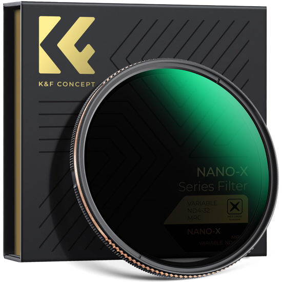 Picture of K&F Concept 72mm Variable ND4-32 ND Lens Filter, 2-5 Stops Adjustable Neutral Density Camera Lens Filter with 28 Multi-Coatings (Nano-X Series)