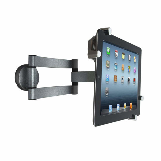 Picture of Matney Universal Tablet Wall Mount Holder - Adjustable Swivel Arm 360° Rotating Hands-Free Flexible Viewing - Fits 2.25" to 11" Tablet/Phone in Home, Kitchen Office, Bedroom