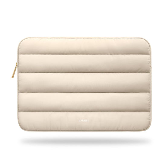 Picture of Vandel - The Original Puffy Laptop Sleeve 13-14 Inch Laptop Sleeve. Beige Laptop Sleeve for Women. Carrying Case Laptop Cover for MacBook Pro 14 Inch Sleeve, MacBook Air Sleeve 13 Inch, iPad Pro 12.9