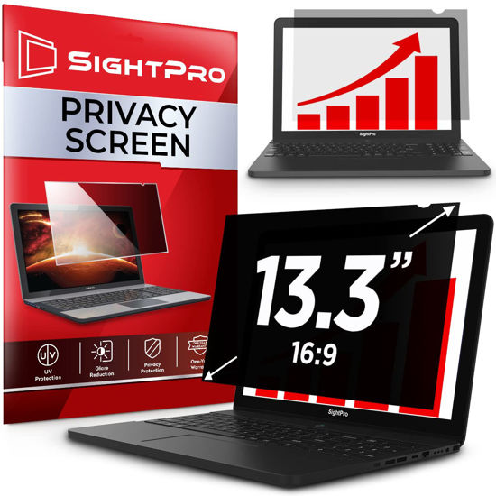 Picture of SightPro 13.3 Inch 16:9 Laptop Privacy Screen Filter - Computer Monitor Privacy Shield and Anti-Glare Protector (11 9/16" X 6 1/2")