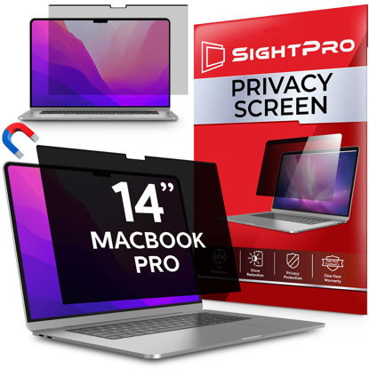 Picture of SightPro Magnetic Privacy Screen for MacBook Pro 14 Inch (2021, 2022, 2023, M1, M2, M3, Pro, Max) Removable Laptop Privacy Filter Shield and Anti-Glare Protector