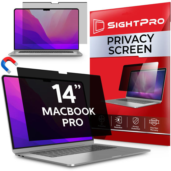 Picture of SightPro Magnetic Privacy Screen for MacBook Pro 14 Inch (2021, 2022, 2023, M1, M2, M3, Pro, Max) Removable Laptop Privacy Filter Shield and Anti-Glare Protector