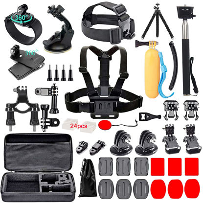 Picture of Black pro 60 in 1 Camera Accessories Kit Compatible with GoPro Hero 12 11 10 9 8 7, GoPro Max, GoPro Fusion, DJI Osmo Action, AKASO, APEMAN, Campark, SJCAM