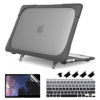 Picture of Batianda for MacBook Air 13 Case 2020 2019 2018 Release A2337 M1 A2179 A1932, Heavy Duty Plastic Hard Shell Cover with Fold Kickstand Shockproof Function for Newest MacBook Air 13 inch Touch ID, Grey