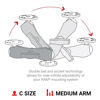 Picture of RAM Mounts Double Ball Mount with Two Round Plates RAM-101U with Medium Arm for Drill-down Mounting