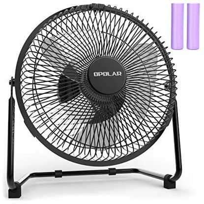 Picture of OPOLAR Battery Powered Rechargeable Desk Fan with 6700mAh, Battery Operated USB Fan with Long Working Time, Whisper Quiet, Personal Cooling Fan for Camping & Home & Office & Hurricane, 9 INCH